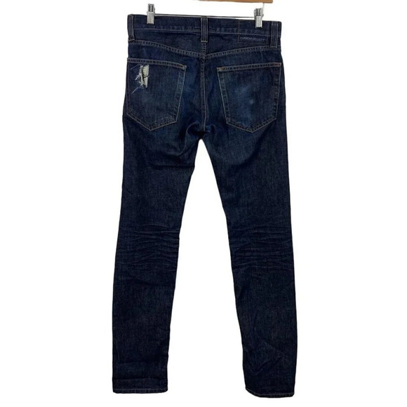Current Elliott Men's The Slim Taper Distressed Mid Rise In Cove‎ Jeans SZ 29x33 - Picture 2 of 14